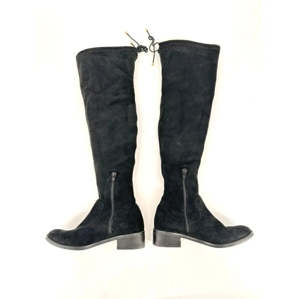 Aldo Women's Suede Flat Lace Pull On Round Toe Over The Knee Boots Black Size‎ 8 - Image 3