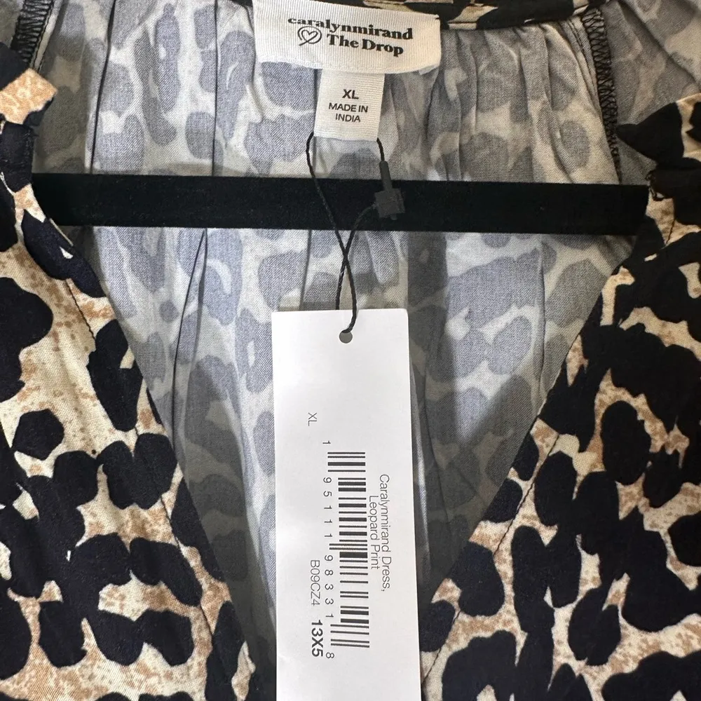 Animal print ruffle v neck tiered mini dress leopard print size XL NWT Brown - Image 7