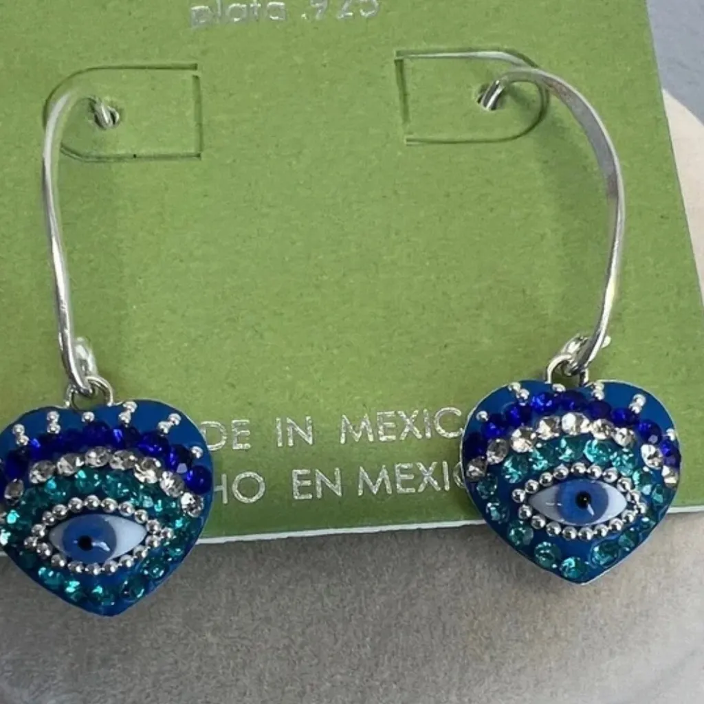 NWT Seed & Grace Blue Evil Eye Earrings - Image 7