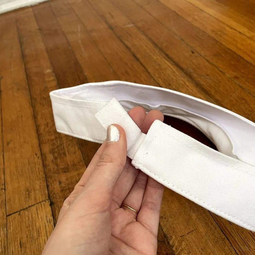 White visor cap tennis sport running outside casual protection OS - Image 3