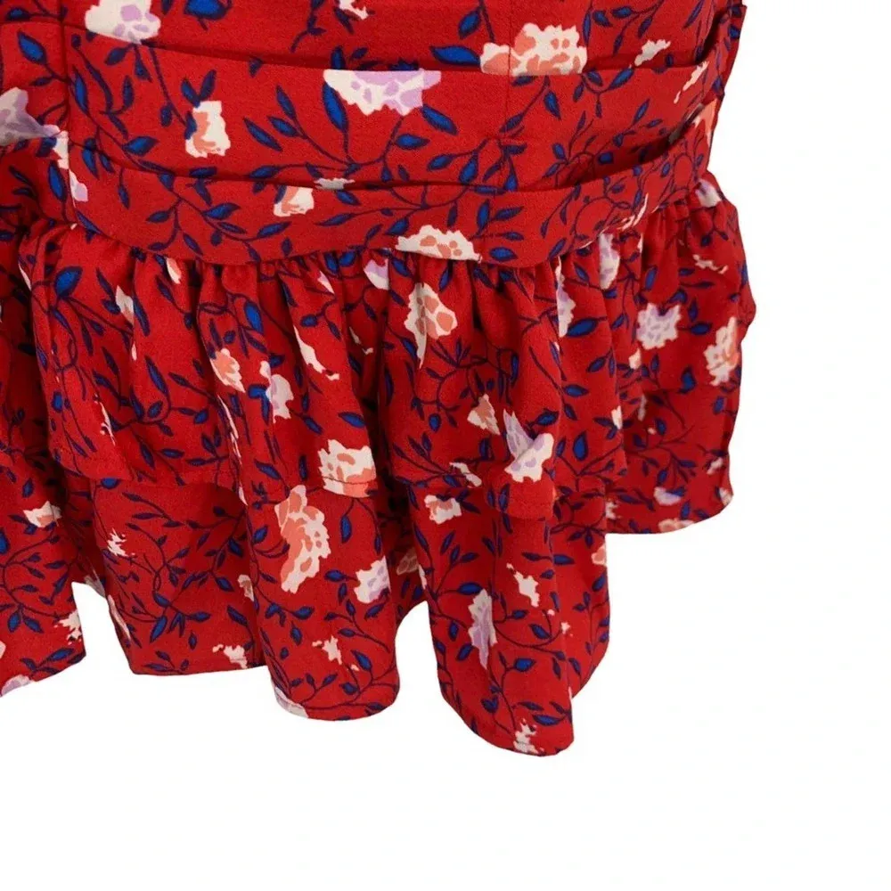 WALTER BAKER Kiara tie neck ruched floral-print crepe de chine mini dress 0 NWT - Image 6