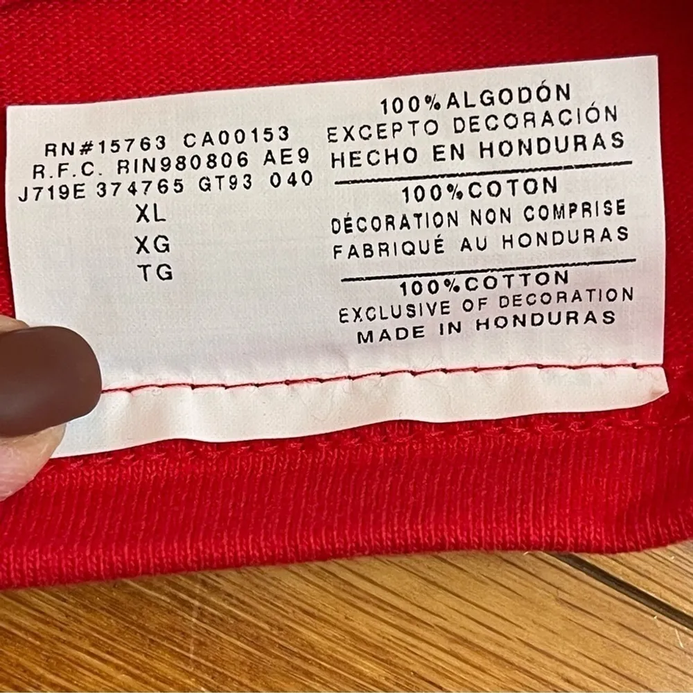 Champion cotton long sleeve t-shirt tunic red casual sporty lounge Sz XL - Image 8