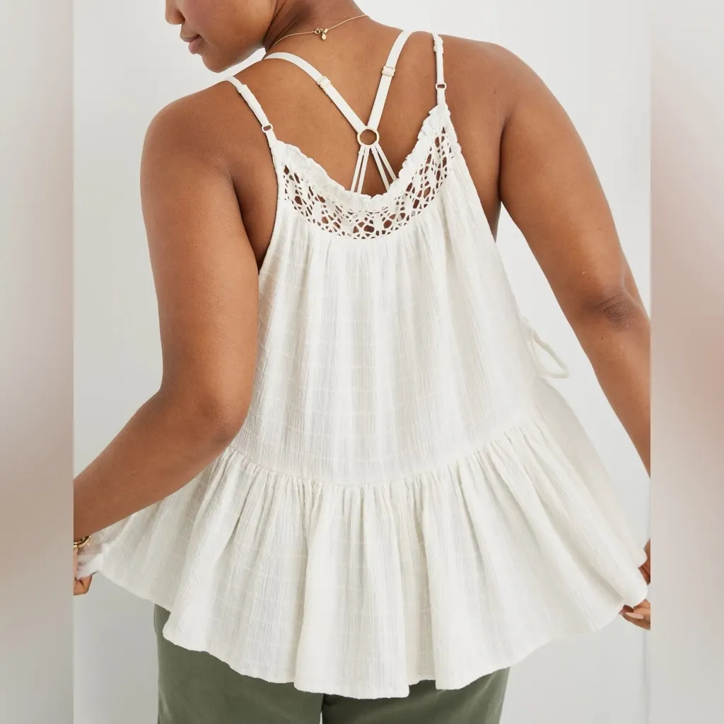 Aerie Boho Cream Crochet Trim Tank Top - Image 2