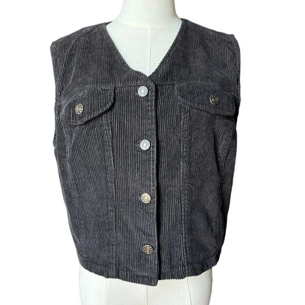 Y2K Vintage Corduroy Vest & High Waisted Pants by Kathy Ireland set size Medium - Image 7