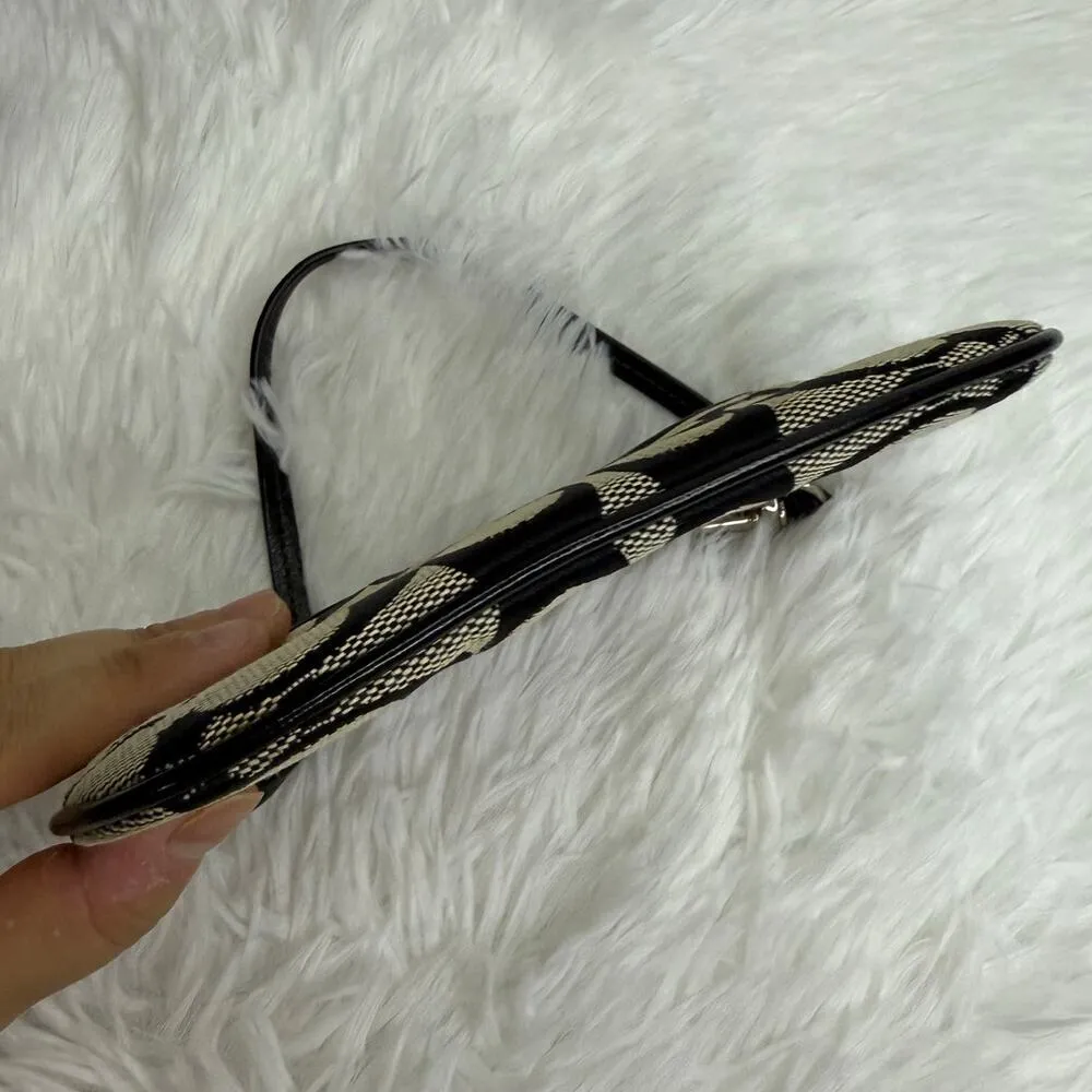 COACH Black Gray Signature Canvas Wristlet - Image 6