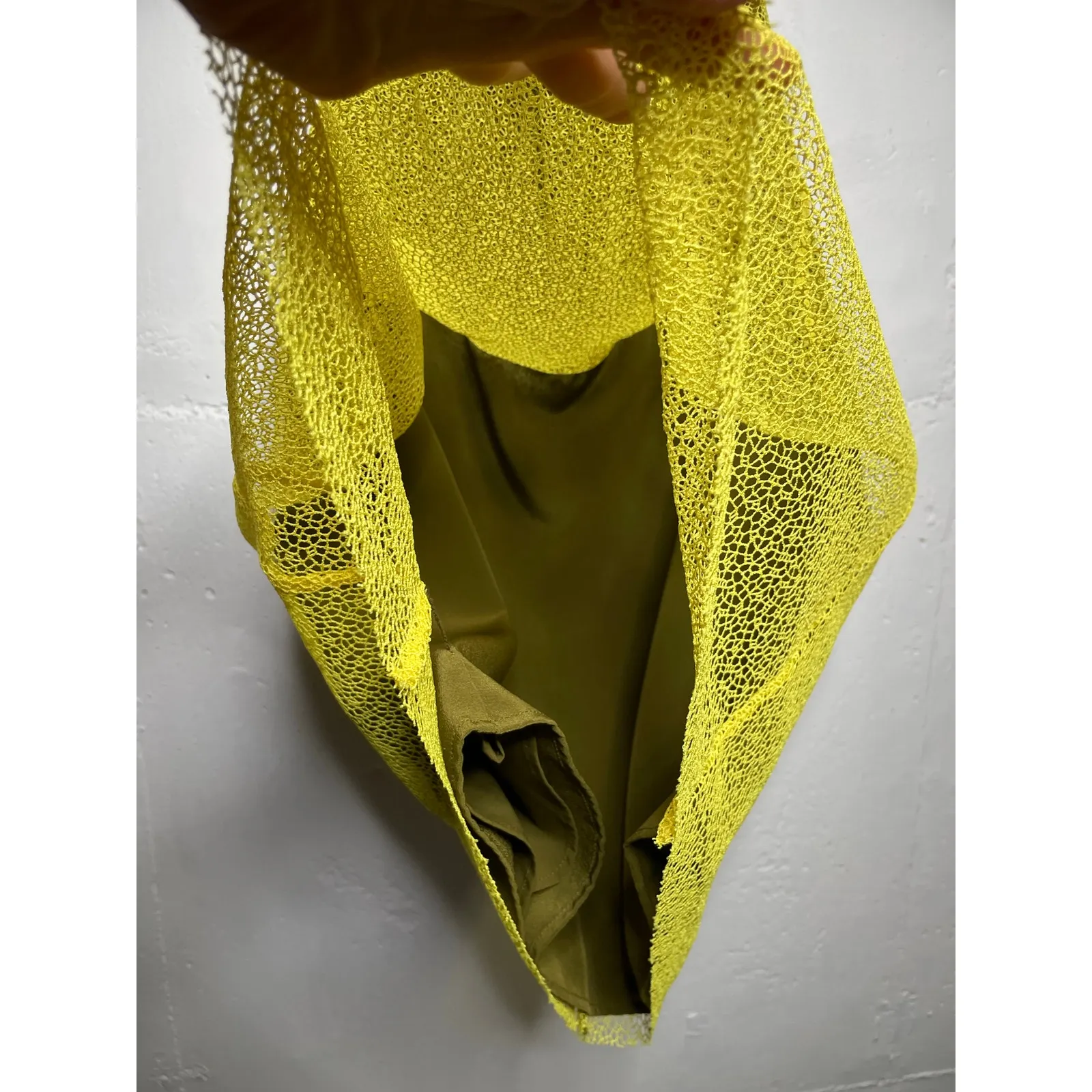 NEW Diane Von Furstenberg Chrome Yellow Corset Dress Size 8 - Image 7