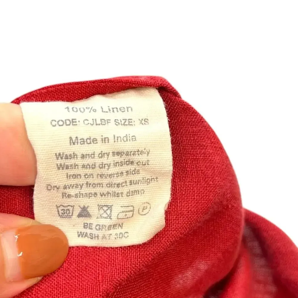 TOAST Shirt Red Natural Linen‎ V - Image 10