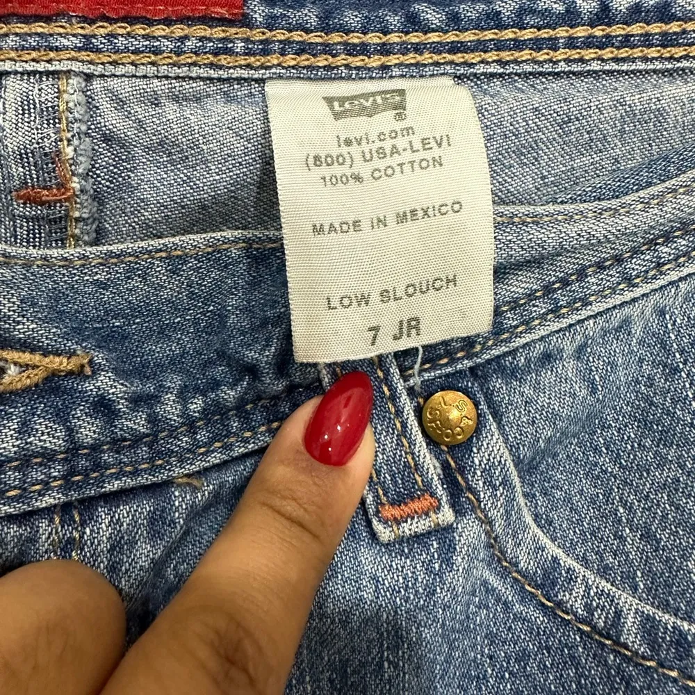 LEVI’S low SLOUCH Retro Vintage Blue Denim Shorts Sz 7jr - Image 3