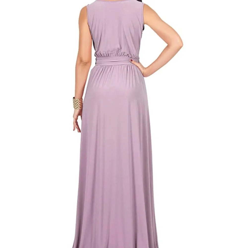 Long Sleeveless Flowy Bridesmaid Cocktail Evening Purple Size M - Image 7