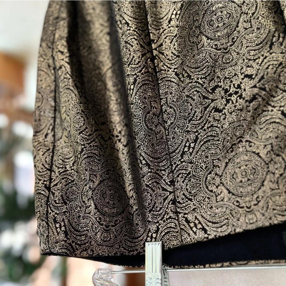 Alfani Pants Gold Metallic Stretch Skinny 24W Cocktail Party Holiday Glam Chic - Image 6