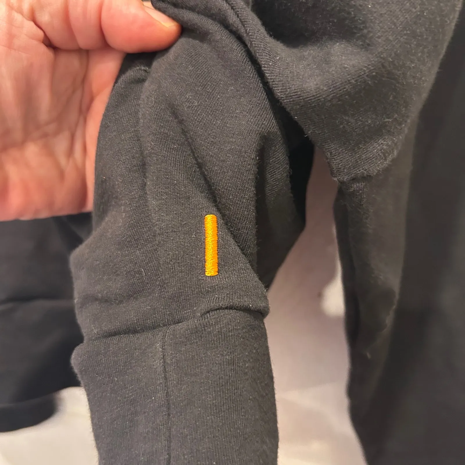 Lucy Black Wrap Front Hooded Sweatshirt Hoodie Long Sleeve Activewear L Boho Size L - Image 3