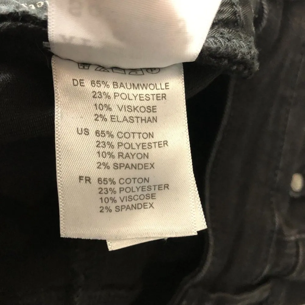 Articles of Society Womens Jeans Skinny Distressed Raw Hem Stretch Black 27 - Image 4