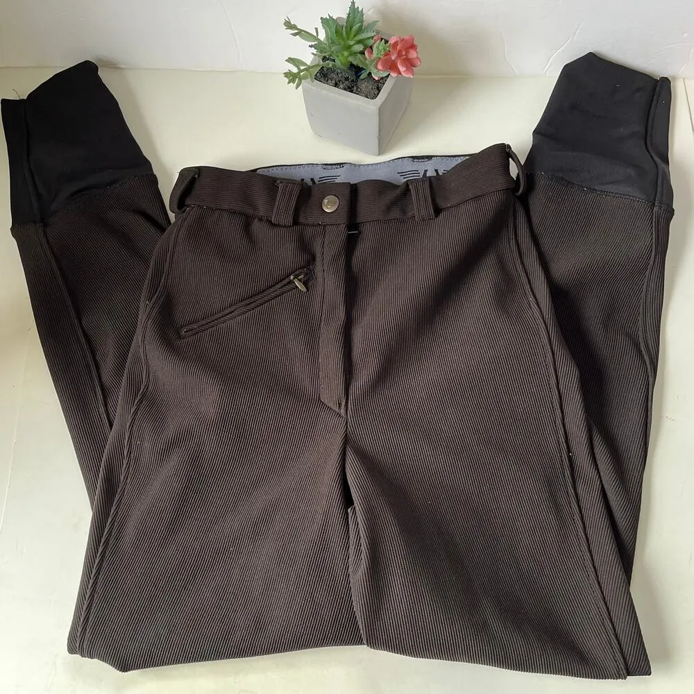 Tuffrider Equestrian Riding Womens Pants Sz 28 Breeches Ribbed Knee Patch Horse - Image 3