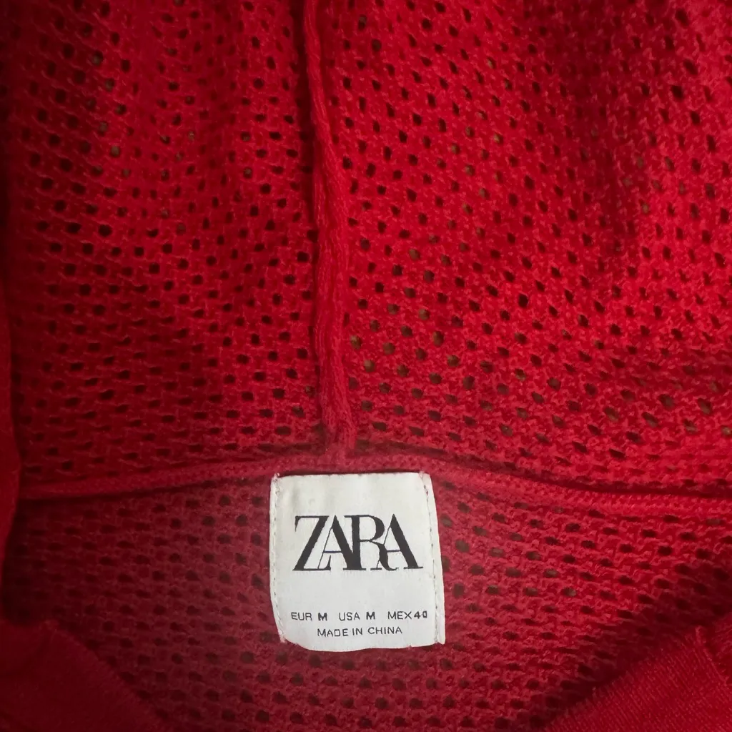 Zara Red Textured Hoodie - Image 7
