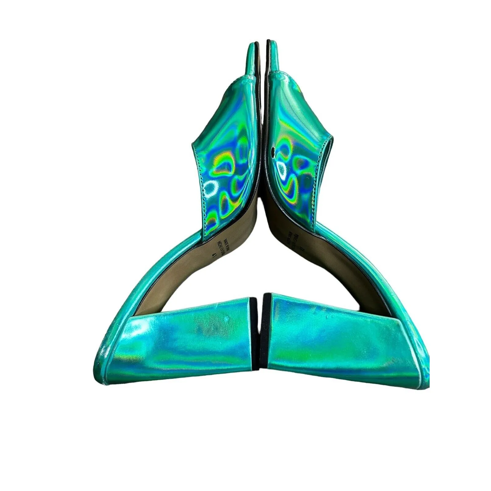 INTENTIONALLY BLANK x REVOLVE Metallic Jackson Mule in Teal Size 41 Green - Image 8