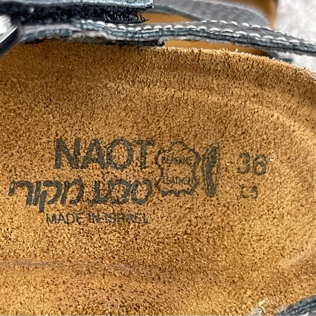 Naot Pamela Snake Skin Print Silver Metallic Leather Sandals Women’s 36 US 5 - Image 8