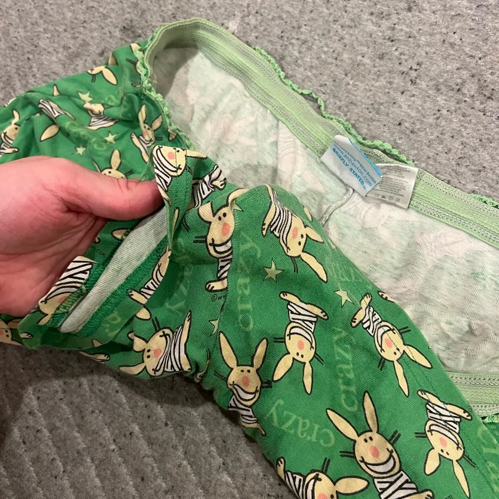 Happy Bunny crazy LG Green Pajama Shorts Size M - Image 3