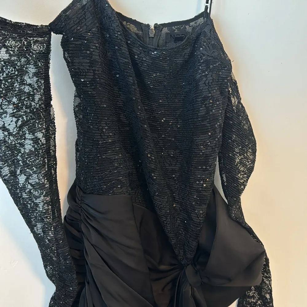 NBD Black Lace Bow Mini Dress Size: S - Image 3