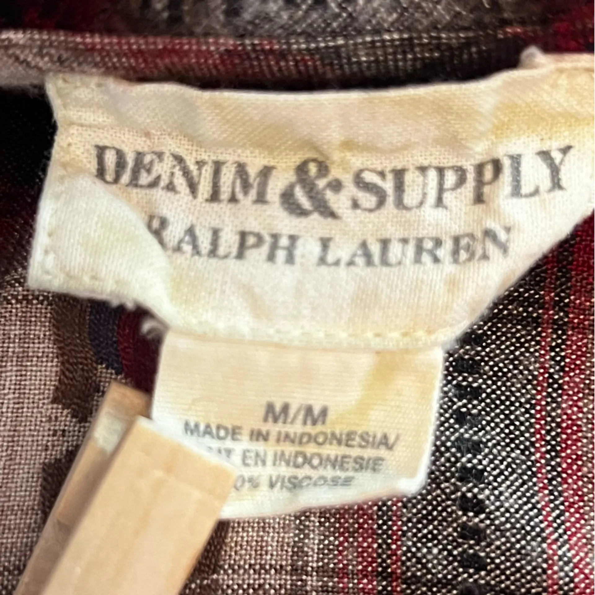 Ralph Lauren Denim & Supply Plaid Flannel Ruffle Wrap Dress Red Blue Size M Size M - Image 5