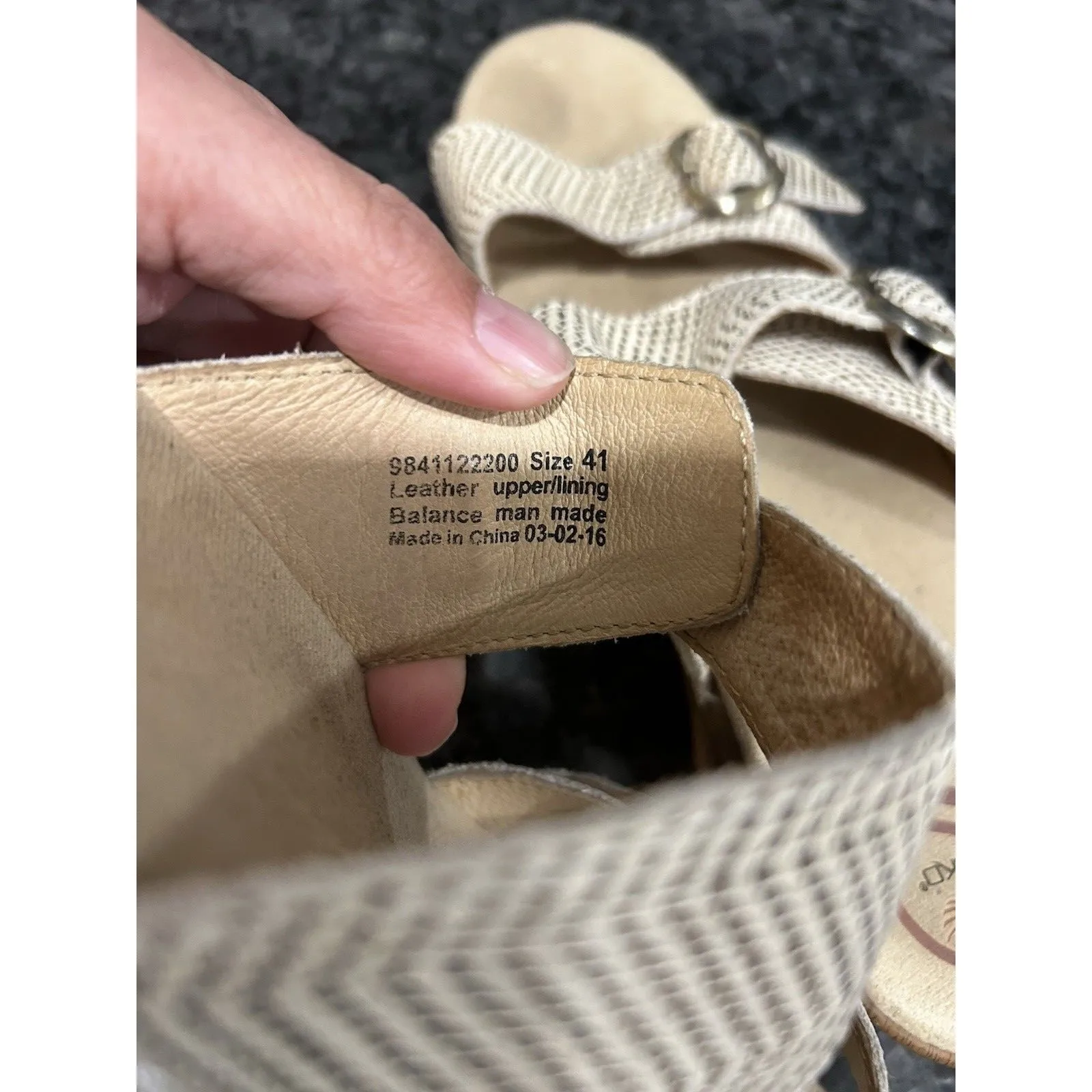 Dansko Sophie Sandals 41 White Metallic Gold Snakeskin Slip On Open Toe Support - Image 8