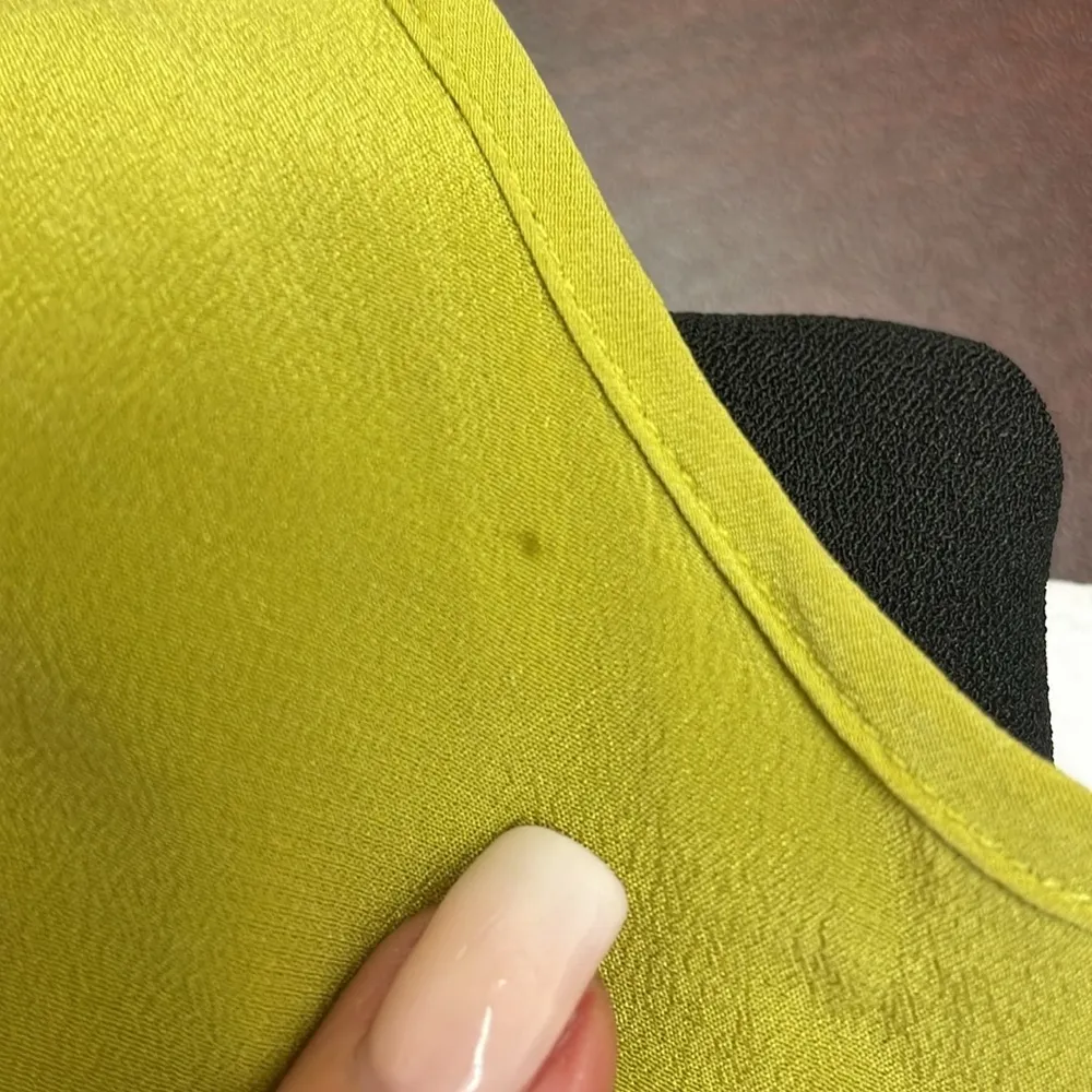 Maeve Lime Green Dress with Purple Geometric Accents - Image 4