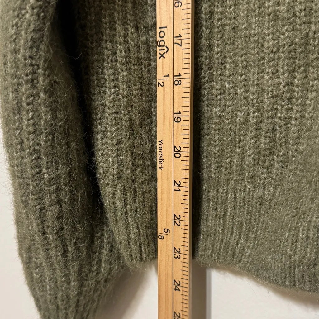 WORLD MARKET Wool Blend Oversized Cardigan Small Medium Green Button - Image 8