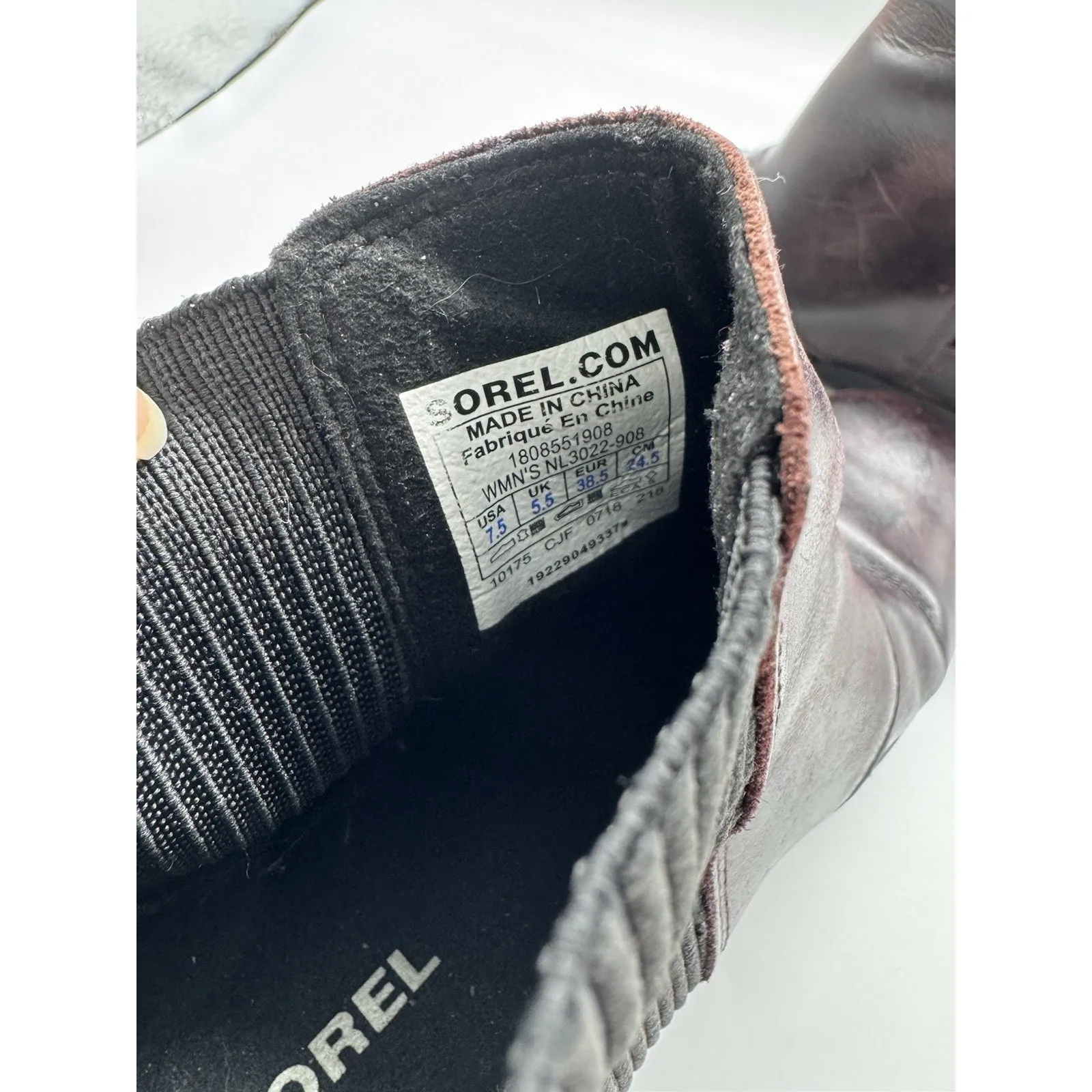 SOREL Joan of Arctic Wedge II Chelsea Waterproof Boots Burgundy Leather Size 7.5 - Image 9