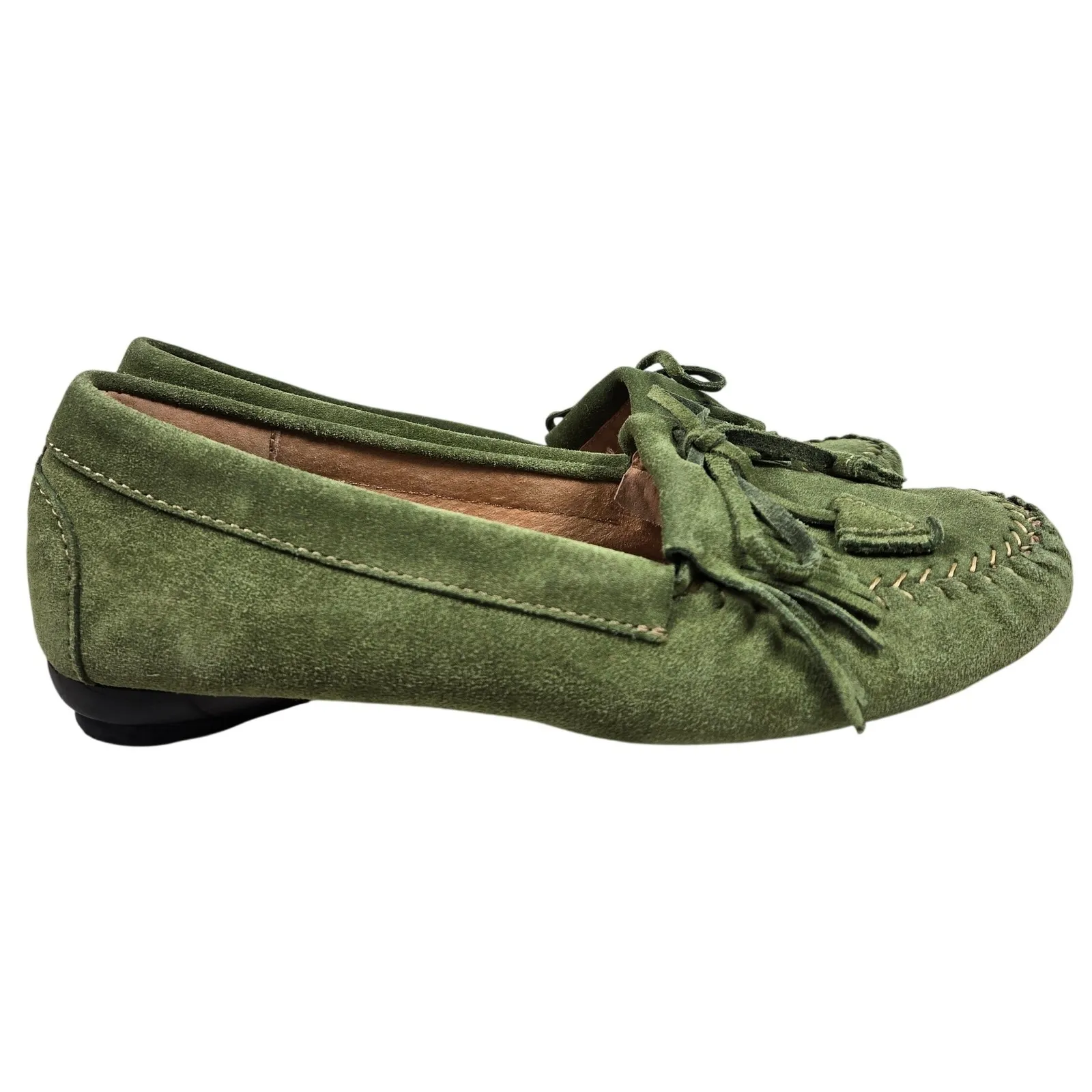 ME TOO Green Suede Tassel Moccasin Loafers Shoes Women's Size 6M - Image 2