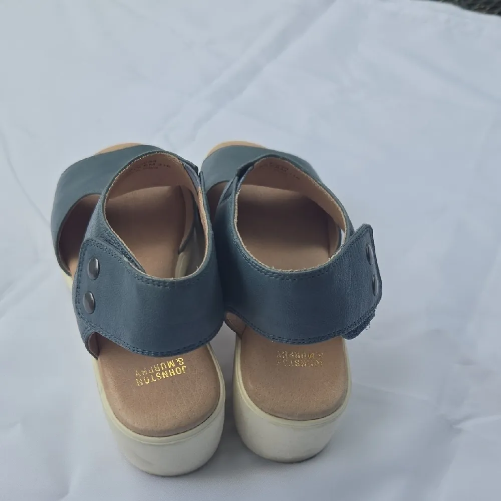 Johnston & Murphy   Blue Wedge Sandals - Image 4
