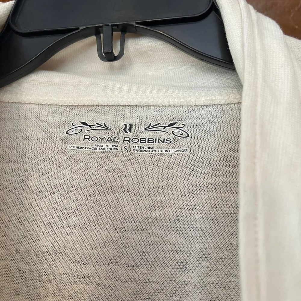 Royal Robbins lagenlook cream hemp and organic cotton button wrap tunic jacket - Image 2