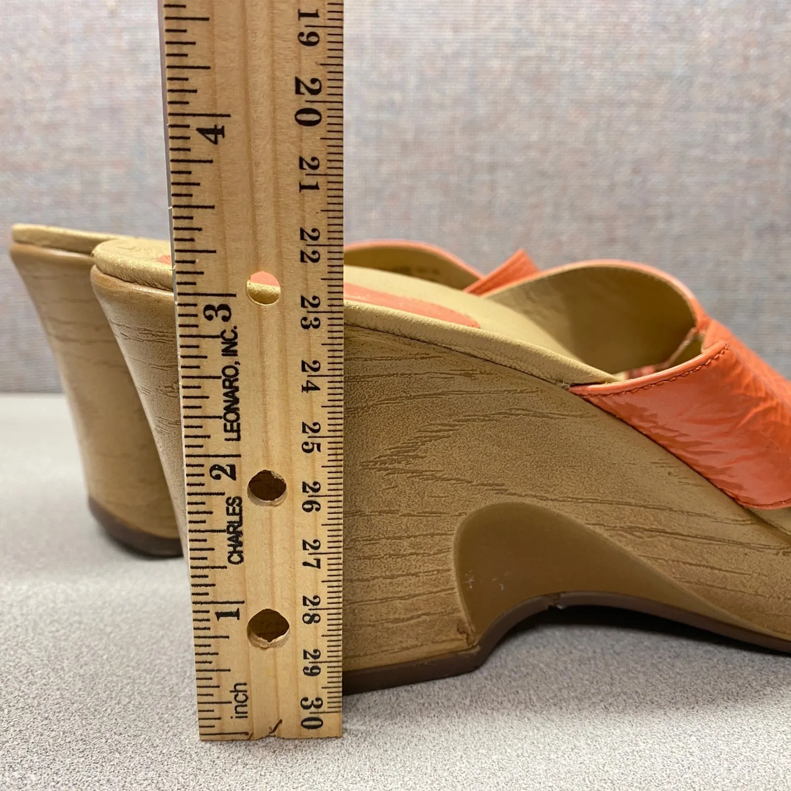 Dansko Women Orange Gingham Wedge Platform Sandals Slip On Size 38 Summer Casual - Image 11