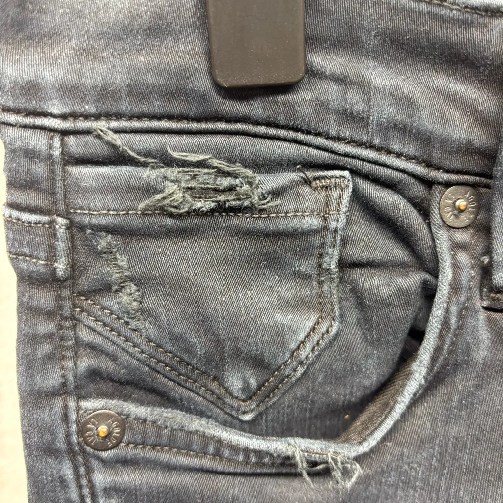 Agolde Charcoal Distressed Straight‎ Leg Jeans - Image 5