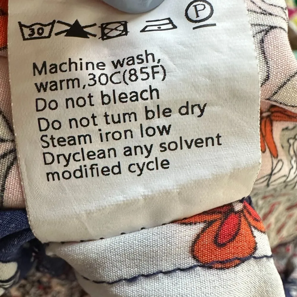 Womens Patchwork Blue White and Pink Tiered Maxi Skirt Size Small Boho Hippie - Image 7