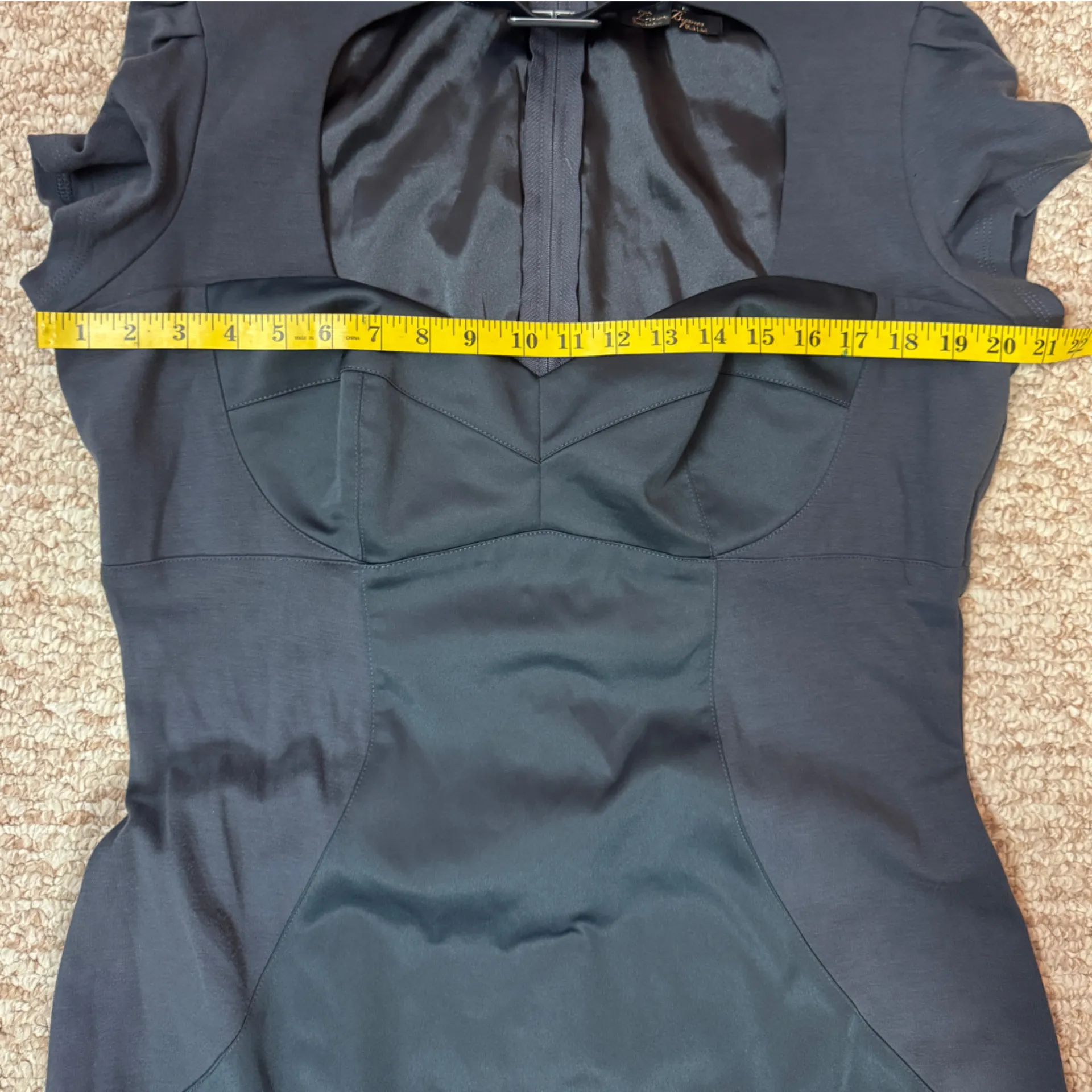 Pinup Couture Charcoal Satin Dress Size XXL Gray - Image 12