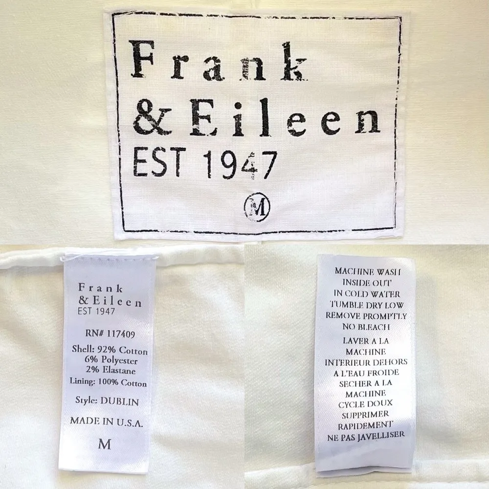 Frank & Eileen Dublin Blazer Stretch Cotton White Medium EUC - Image 5