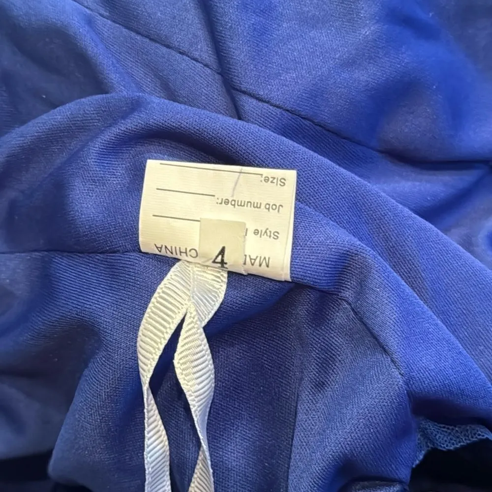 Women’s Blue Sparkly Mermaid Fit Prom Party Dress Criss Cross Straps Size 4 - Image 7