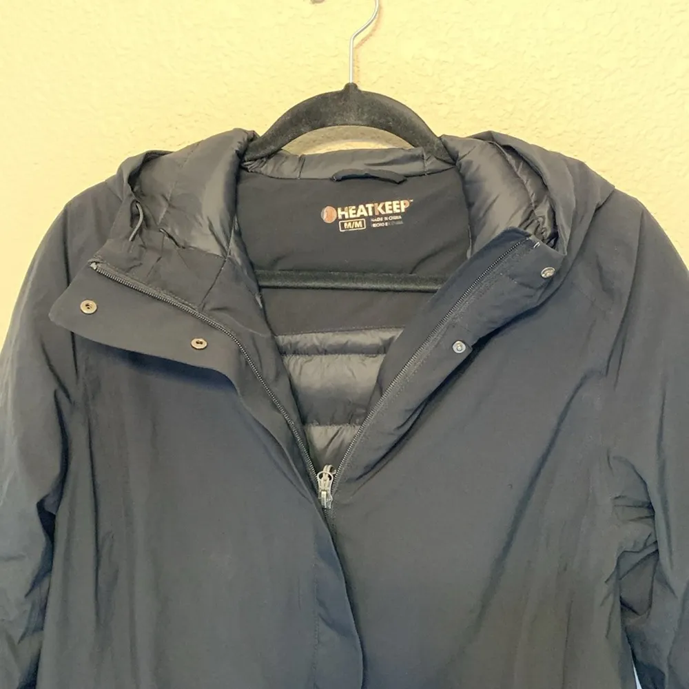 Heat keep black jacket sz M longer casual medium weight winter fall spring - Image 3