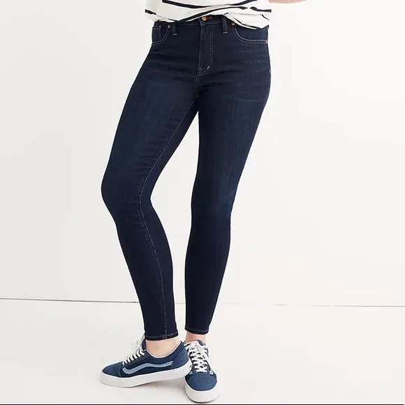 Madewell 9" Mid-Rise Skinny Jeans in Larkspur tencel stretch Denim Edition sz 25 - Image 8