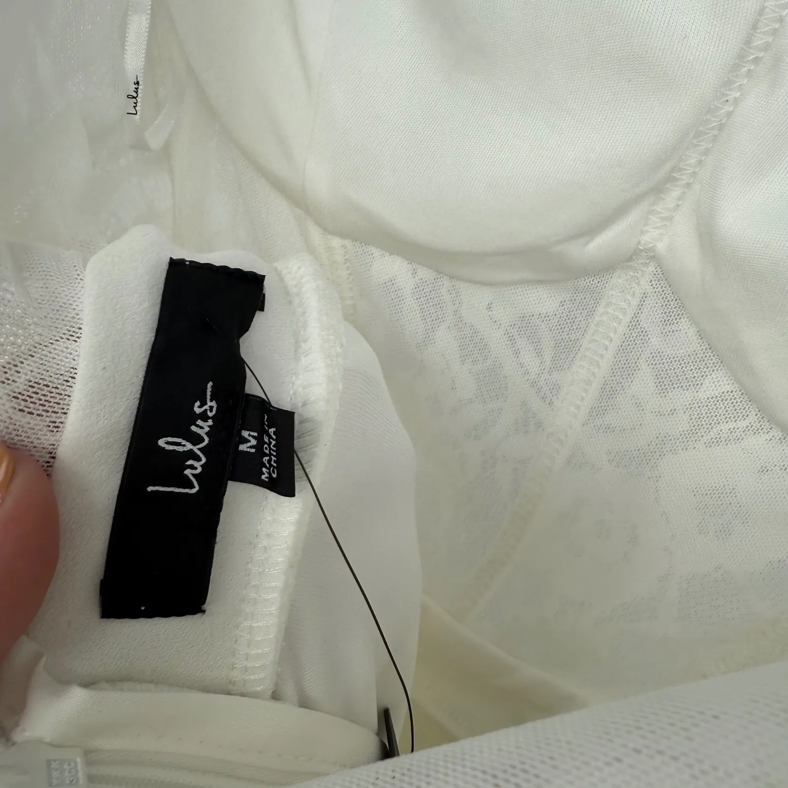 Lulus Positively White Lace Strapless Bustier Jumpsuit Size‎ M - Image 8