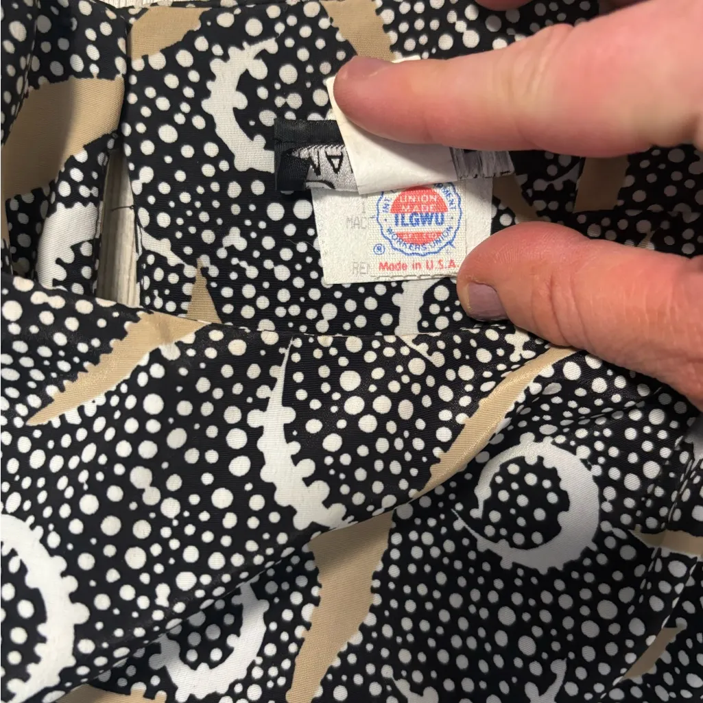 Breli Originals Abstract Print Vintage Dress – Size 18 (USA Made) IGLWU Black - Image 3