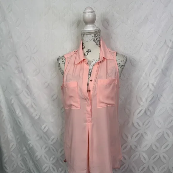 White House‎ Black Market Utility Sleeveless Pink Pearl Tunic Size S NWT - Image 7