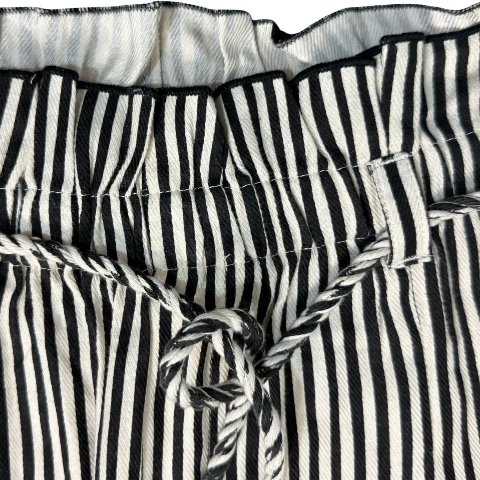 Billabong Black White Striped Desert Adventure Paperbag Pants size M NEW Tags - Image 13
