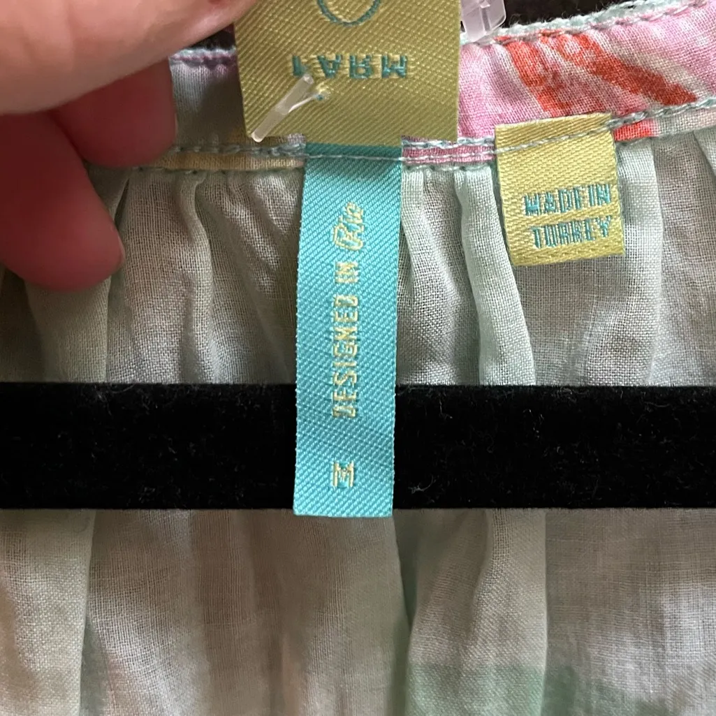 Anthropologie Farm Rio Basel Peasant Top Blue Medium - Image 7