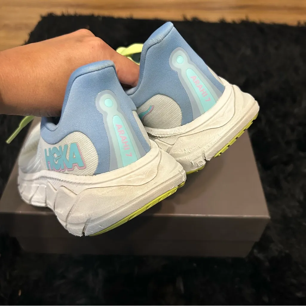 HOKA One One Arahi blue running athletic training lace up shoes sneakers sz 9 - Image 4