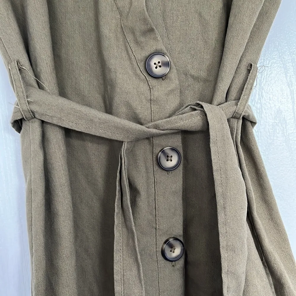 Army green buttoned down dress Size L - Image 4