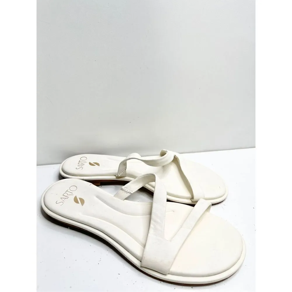 Sarto by Franco Sarto Sandals Womens Size 8 Leather Gwyneth Slip On Shoes - Image 3