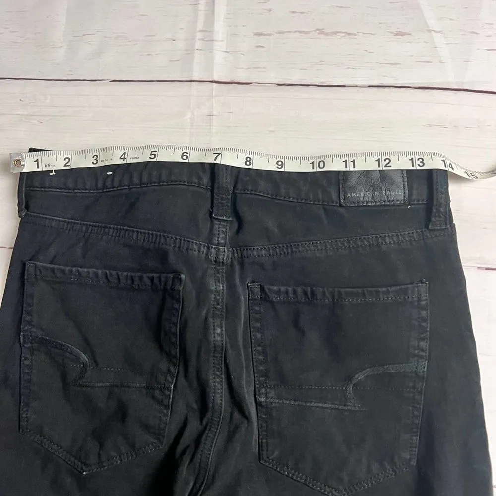 American Eagle Outfitters Women's Distressed Black Skinny Jeans  Sz 4 - Image 3
