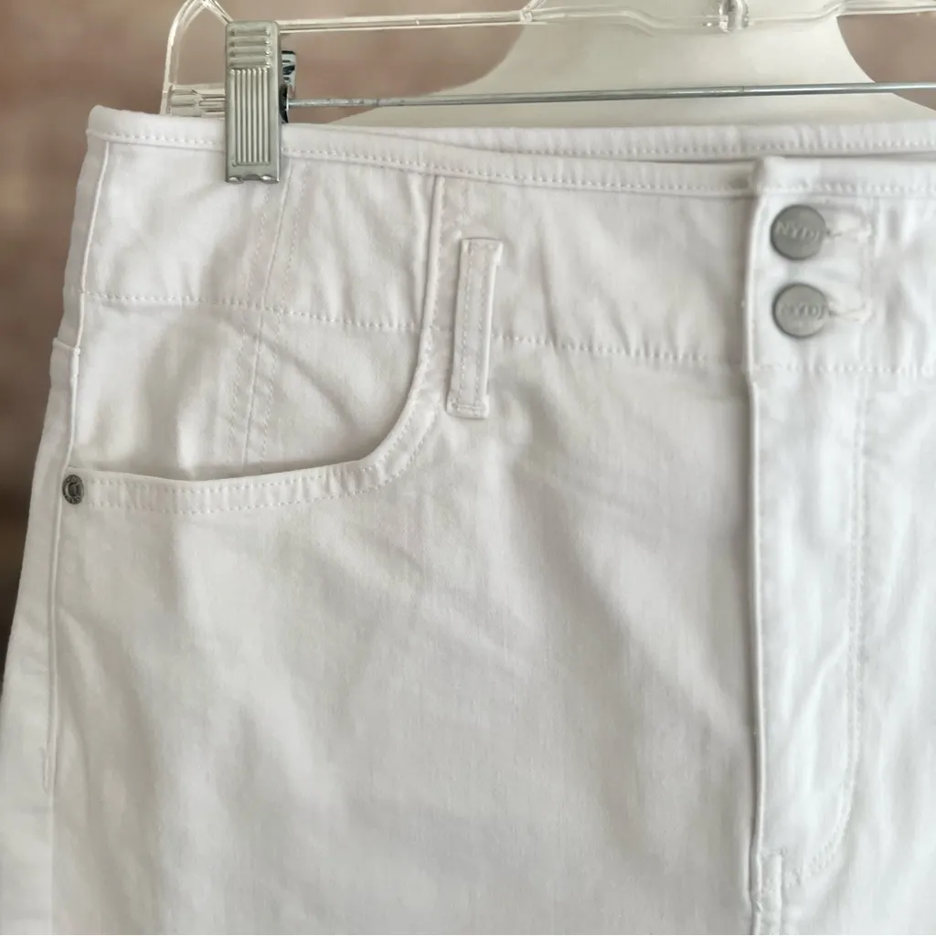 NYDJ Denim Skirt High Waist A-line Stretch Optic White  NWOT 8 Classic Lift Tuck - Image 6