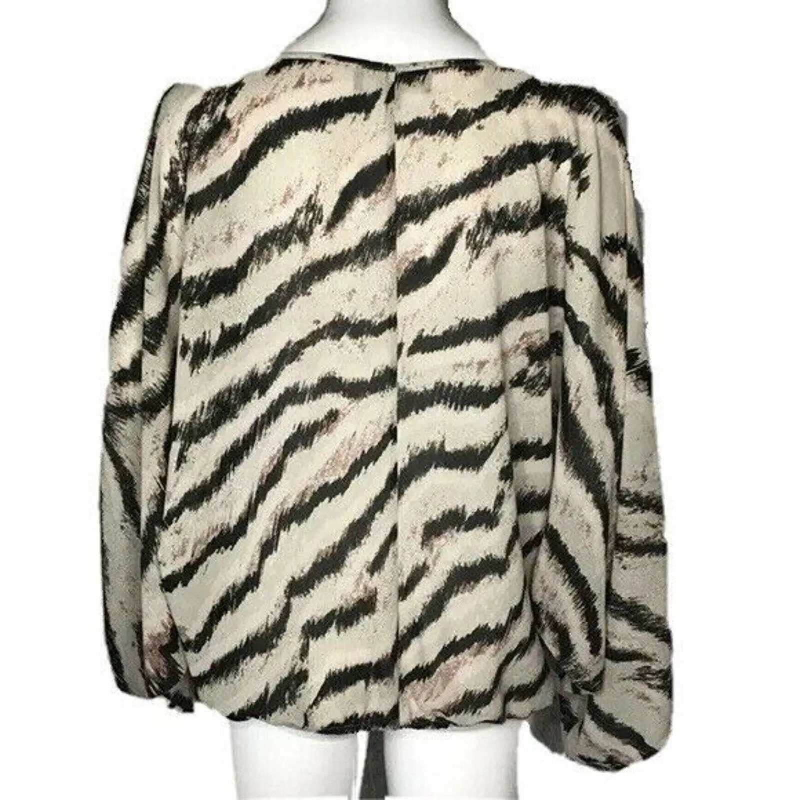 Sanctuary Shirt Women Small Zebra Print Pocahoncho Dolman Sleeve Tassel Edgy Fun - Image 3