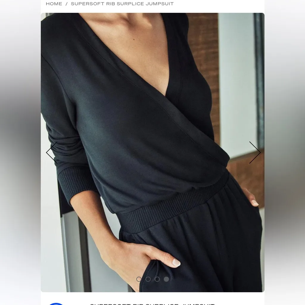 Splendid Supersoft Rib Surplice Jumpsuit medium - Image 2